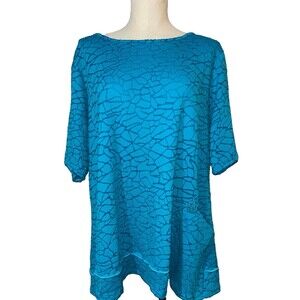 Ali Miles Women’s NWT Textured Knit Tunic Top size 1X NWT Boat Neck Lagenlook
